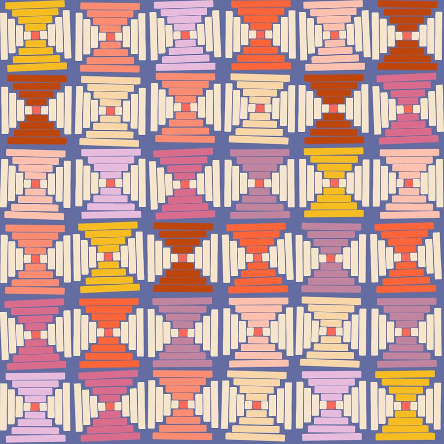 Pre Order Persimmon "Courthouse Steps" in Twilight by Ruby Star Society Fabric
