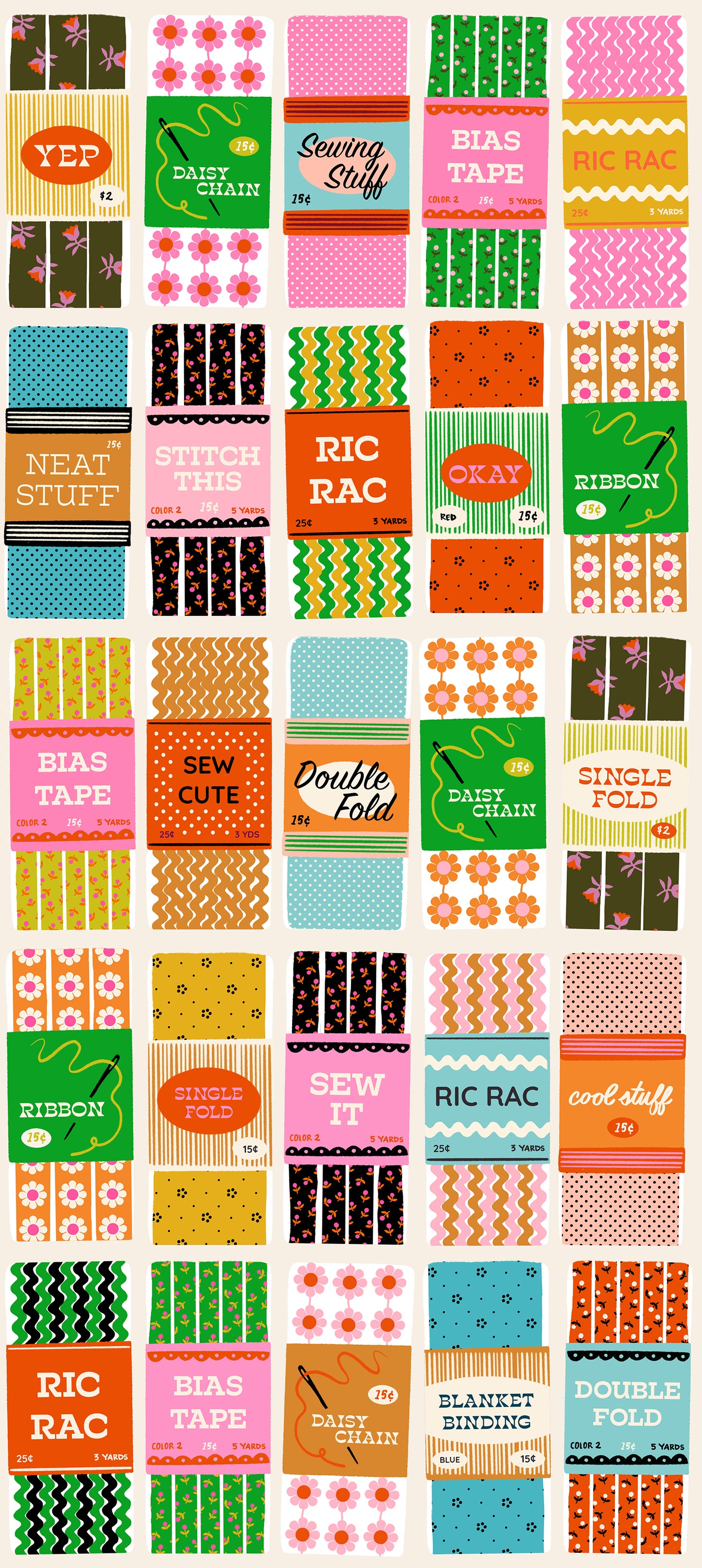 Pre Order 1 800 Notion "Sew Cute" in Shell by Ruby Star Society Fabric