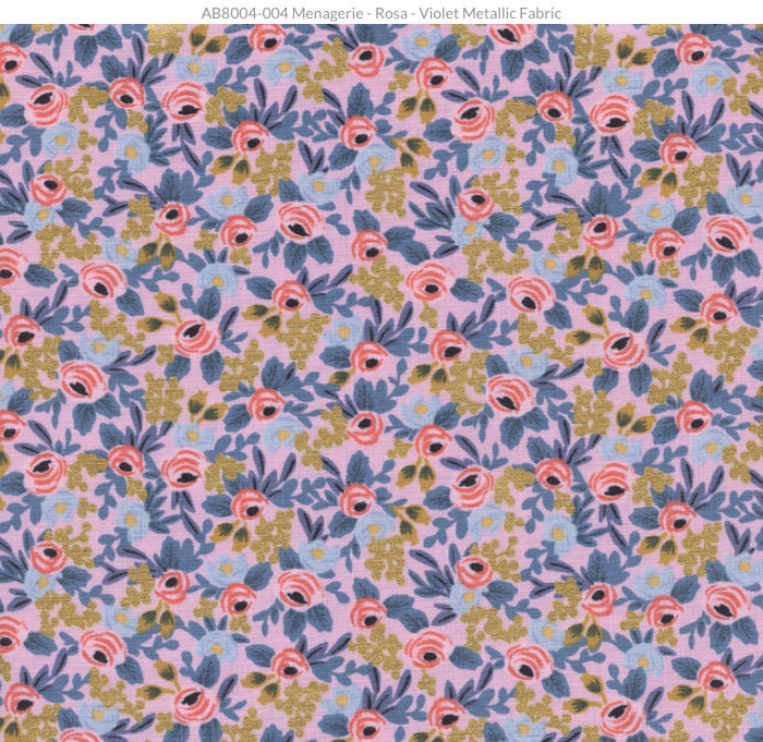 Rosa "Violet" Metallic Fabric | Rifle Paper Co.