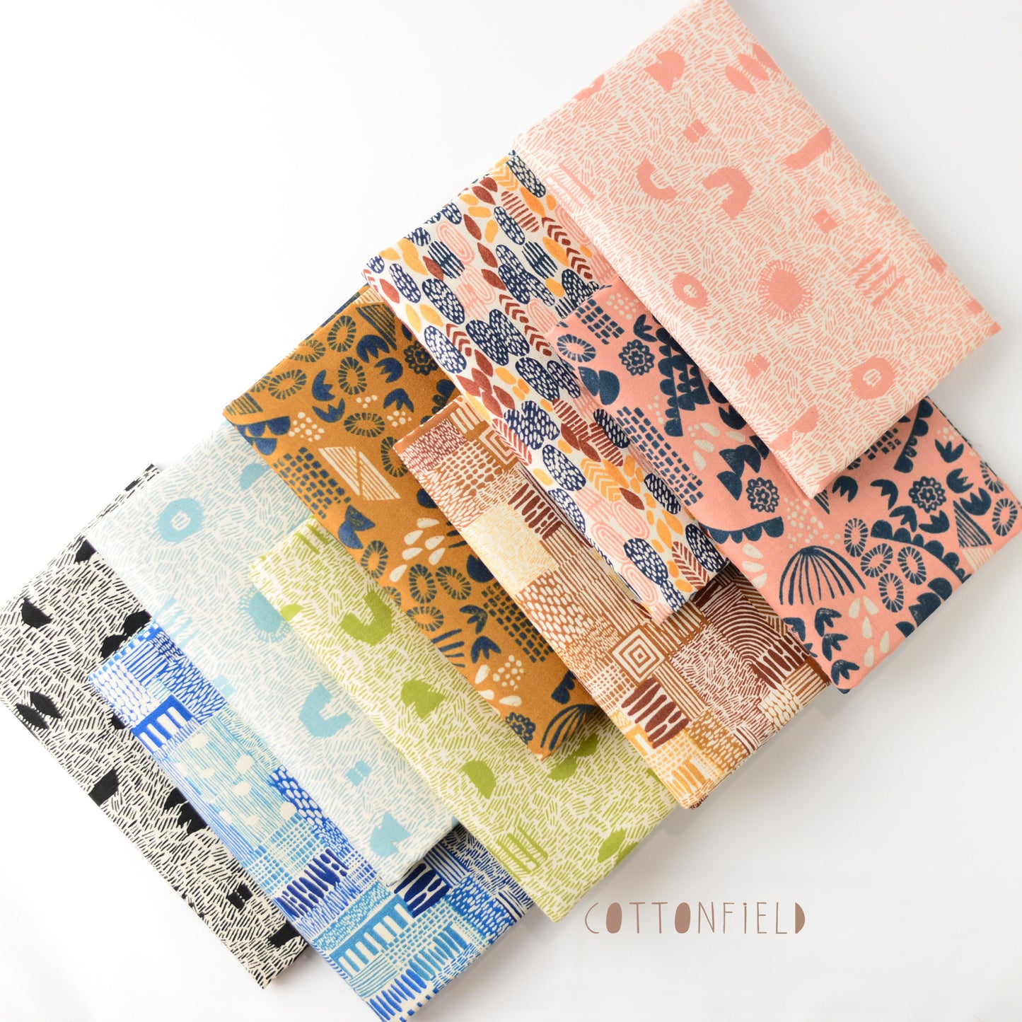 Homestead Planting in Peach by Cotton + Steel Fabric