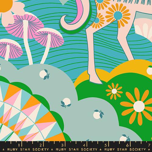 Carousel “Daydreamer” in Turquoise by Ruby Star Society Fabric