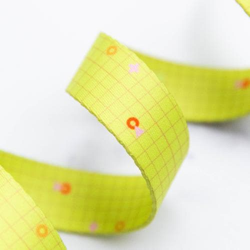 1" Power Gridra Neon Yellow Webbing by Stitch Supply Co and Ruby Star Society