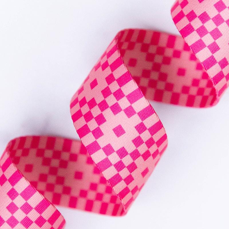 1.5" Bitmapped Neon Pink Webbing by Stitch Supply Co and Ruby Star Society