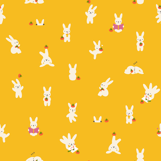 Pre Order Persimmon "Bun E and Sammy" in Dandelion by Ruby Star Society Fabric