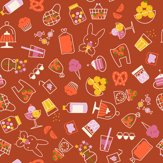Pre Order Persimmon "Bun Es Market" in Cayenne by Ruby Star Society Fabric