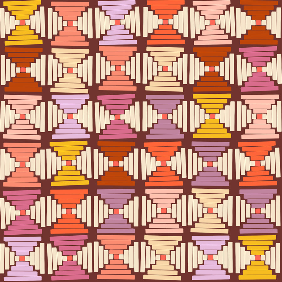 Pre Order Persimmon "Courthouse Steps" in Cranberry by Ruby Star Society Fabric