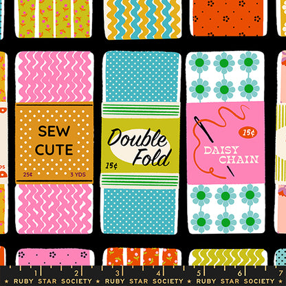 Pre Order 1 800 Notion "Sew Cute" in Soft Black by Ruby Star Society Fabric
