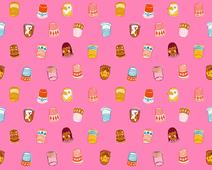 Pre Order 1 800 Notion "Thimbles" in Flamingo by Ruby Star Society Fabric