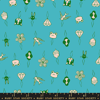 Pre Order 1 800 Notion "Thread Charms" in Turquoise by Ruby Star Society Fabric