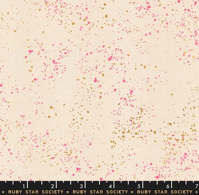 Speckled in Neon Pink Metallic by Ruby Star Society Fabric