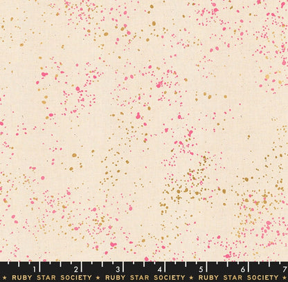 Speckled in Neon Pink Metallic by Ruby Star Society Fabric
