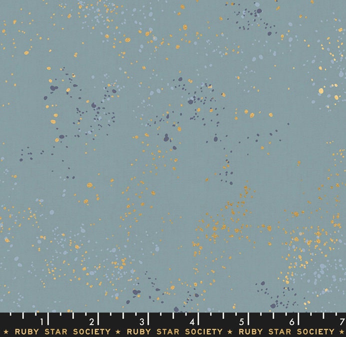 Speckled in Metallic Soft Blue by Ruby Star Society Fabric
