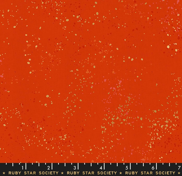 Speckled in Metallic Warm Red by Ruby Star Society Fabric