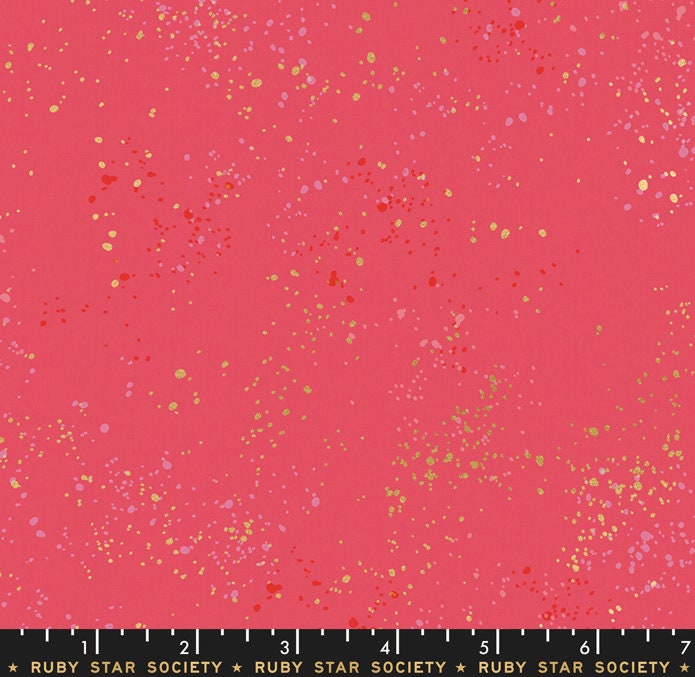Speckled in Metallic Strawberry by Ruby Star Society Fabric