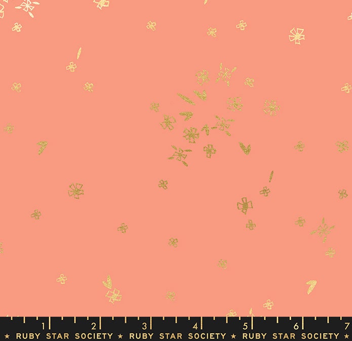 First Light “Tiny Flowers” in Melon by Ruby Star Society Fabric