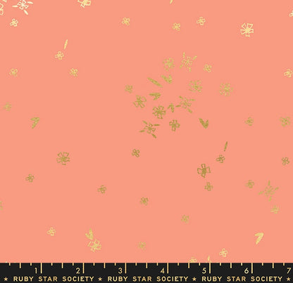 First Light “Tiny Flowers” in Melon by Ruby Star Society Fabric