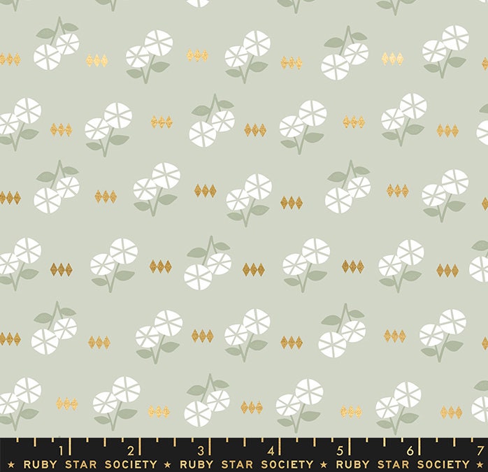 First Light Fruit Flowers” in Ash by Ruby Star Society Fabric