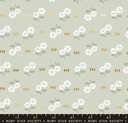 First Light Fruit Flowers” in Ash by Ruby Star Society Fabric