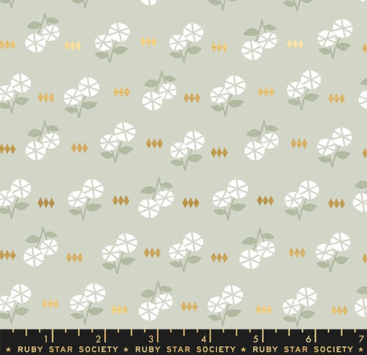 First Light Fruit Flowers” in Ash by Ruby Star Society Fabric