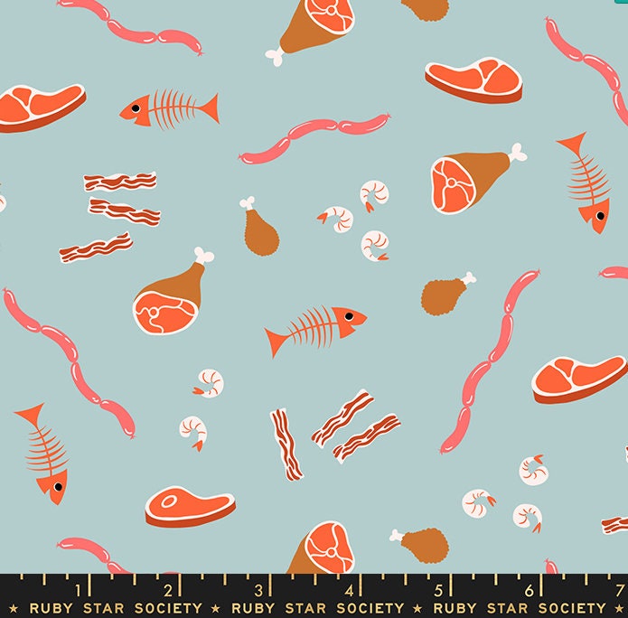 Food Group “Deli cious” in Polar by Ruby Star Society Fabric