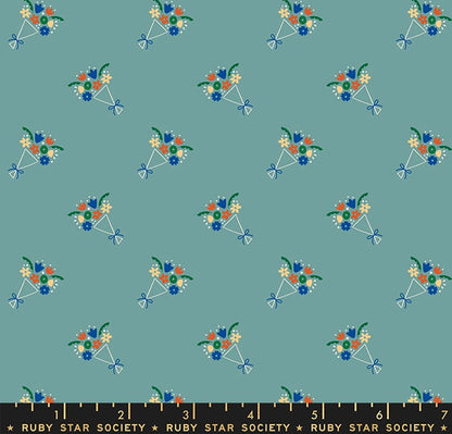 Food Group “Bouquet” in Ocean by Ruby Star Society Fabric