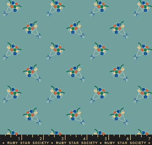 Food Group “Bouquet” in Ocean by Ruby Star Society Fabric