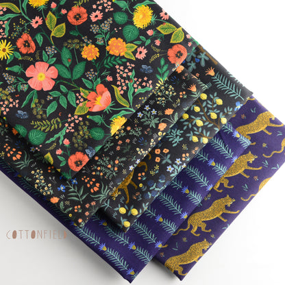 Camont Eden (Navy Metallic) | Rifle Paper Co Fabric