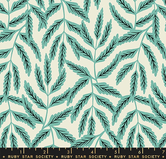 Florida Vol 2 “Jungle Leaves” in Water by Ruby Star Society Fabric