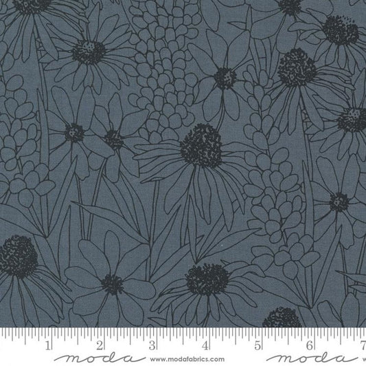 Hey Y'all “Wildflowers” in Graphite Black by Moda Fabrics