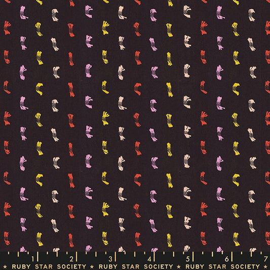Warp and Weft Honey Flicker Woven (Black) | Ruby Star Society Fabric