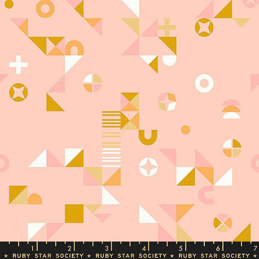 Koi Pond Motif Madness in Pale Peach by Ruby Star Society Fabric