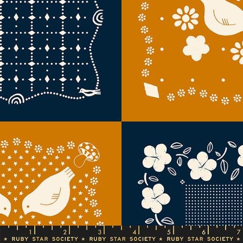 Sugar Maple in "Navy" by Ruby Star Society Fabric