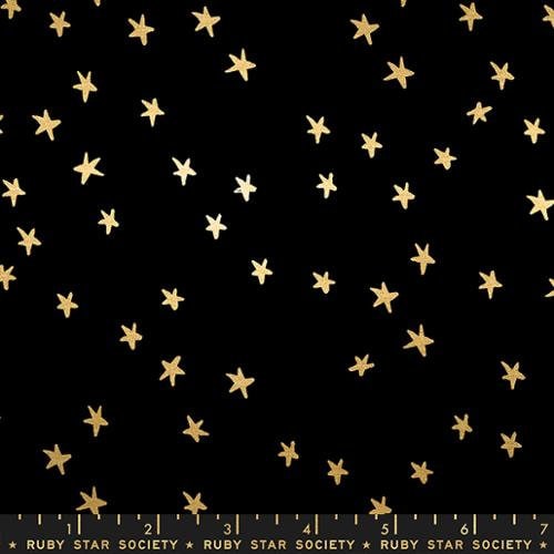 Starry in Black Gold by Ruby Star Society Fabric