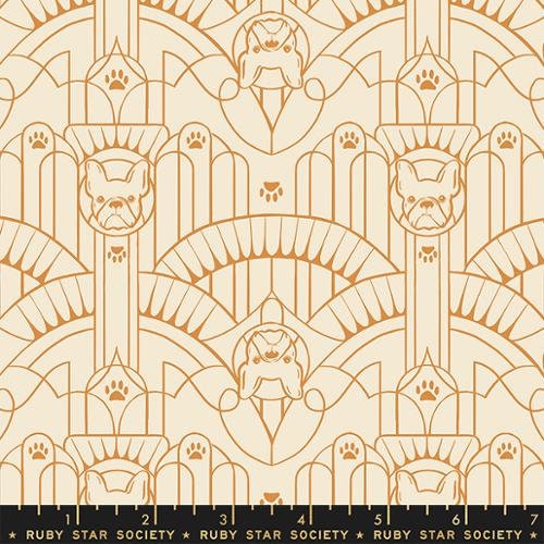 Dog Park “Deco Pup” in Shell by Ruby Star Society Fabric