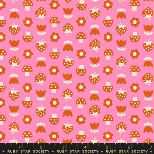 Picture Book "Strawbitties" in Flamingo by Ruby Star Society Fabric