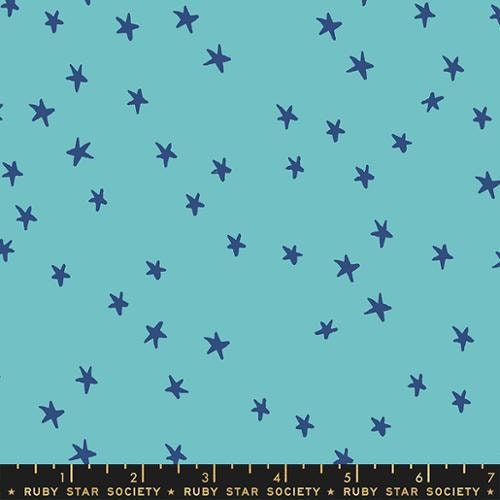 Starry 108" Wideback in Turquoise by Ruby Star Society Fabric