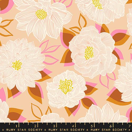 Favorite Flowers “Blooming” in Creme Brûlée by Ruby Star Society Fabric