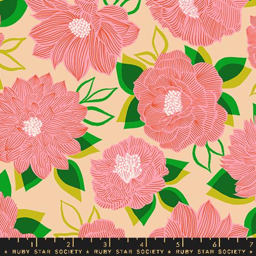 Favorite Flowers “Blooming” in Sorbet by Ruby Star Society Fabric