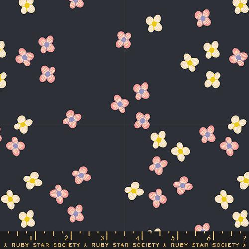 Favorite Flowers “Blossom” in Soft Black by Ruby Star Society Fabric