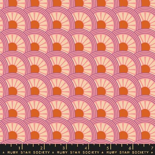 Favorite Flowers “Daisy Wheel” in Melon by Ruby Star Society Fabric