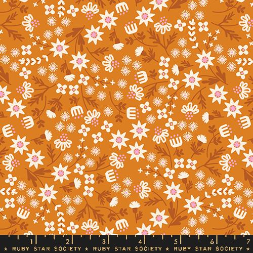 Favorite Flowers “Inflorescence” in Turmeric by Ruby Star Society Fabric