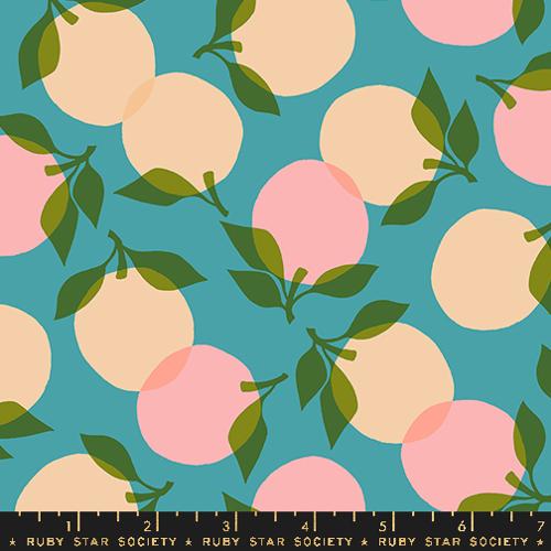Juicy “Tumbling” in Dark Turquoise by Ruby Star Society Fabric