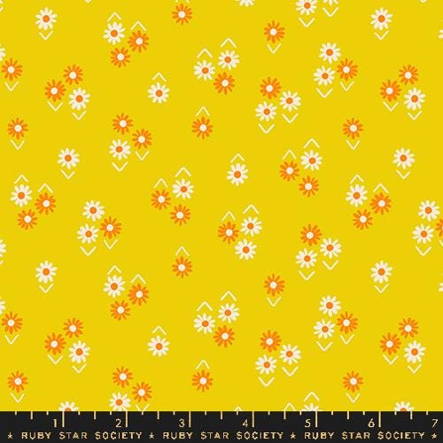 Juicy “Baby Flowers” in Golden Hour by Ruby Star Society Fabric