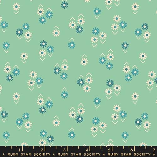 Juicy “Baby Flowers” in Moss by Ruby Star Society Fabric