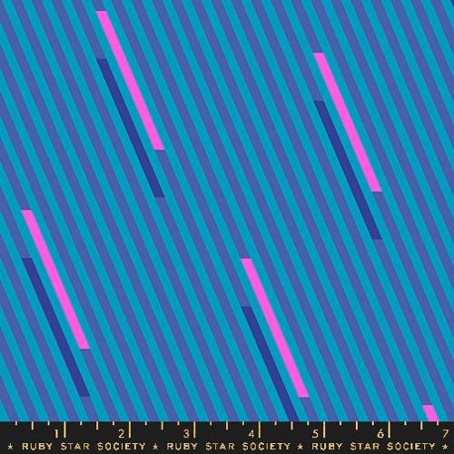 Eye Candy “Eye Candy Stripe” in Cerulean by Ruby Star Society Fabric