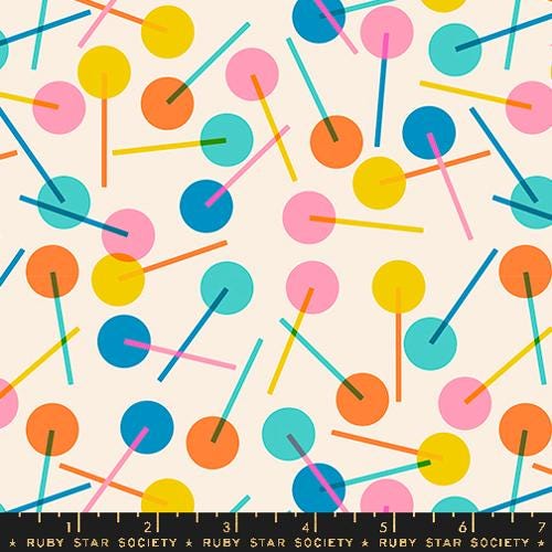 Eye Candy “Lollies” in Natural by Ruby Star Society Fabric