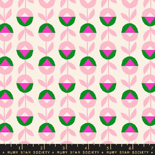 Eye Candy “Flower Chain” in Natural by Ruby Star Society Fabric