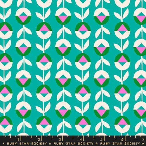 Eye Candy “Flower Chain” in Tropic by Ruby Star Society Fabric