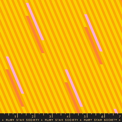 Eye Candy “Eye Candy Stripe” in Clementine by Ruby Star Society Fabric