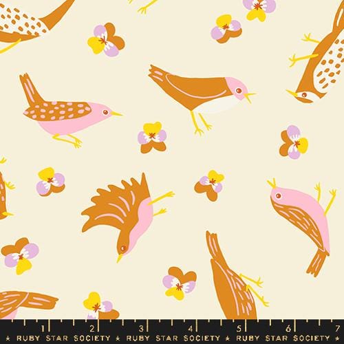 Bird Is The Word “Migration” in Natural by Ruby Star Society Fabric